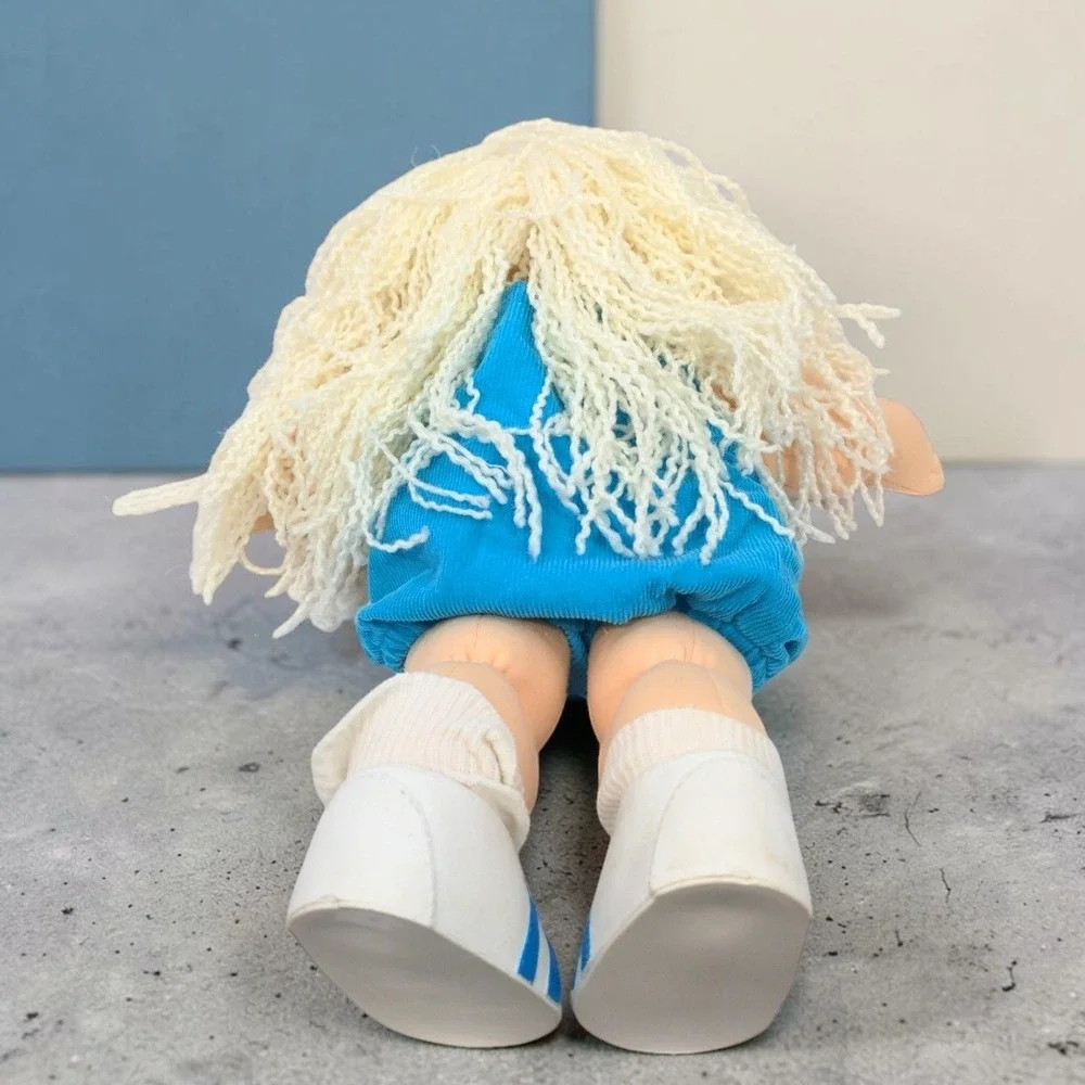 VTG 90's Mattel Cabbage Patch Kids Doll Blonde Yarn Crimped Hair Corduroy 1990